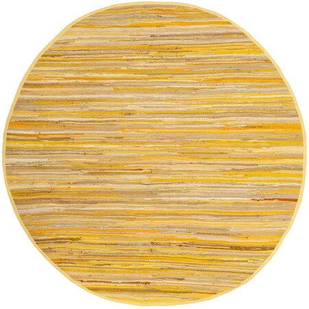 Safavieh Rag Rug Round Area RugYellow & Multi 6 x 6 ft. RAR130H-6R